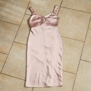 Express Elegant Pink Satin Dress Size Xs